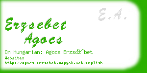 erzsebet agocs business card